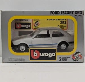 Bburago Ford Escort XR3 1:24 White Diecast Metal Model Rare Vintage Car 1983 - Picture 1 of 13