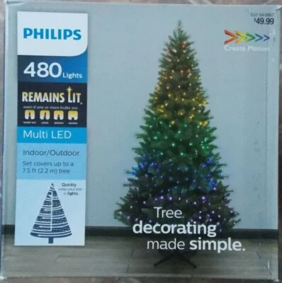 Philips 480ct LED Create Motion Mini String Lights Multicolor with Green Wire - Image 1 of 4