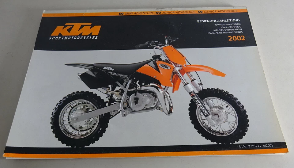Manuale D'uso KTM 50 Mini Adventure / 50 Junior Adventure / Etc. Anno 2002 - Immagine 1 di 1