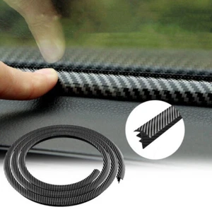 Carbon Fibre Car Dashboard Windshield Gap Sealing Strip Trim Auto Accessories - Bild 1 von 12
