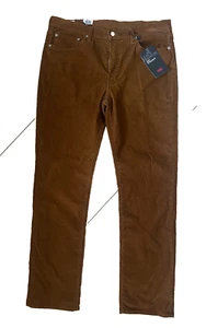 Levi's 514 Jeans Men's 38 X 34 Brown Corduroy 5-Pockets Straight Leg | New - Picture 1 of 12