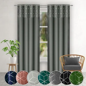 NUEVO Cortina exclusiva cortina confeccionada cortina 145x250 cm con ojales - Imagen 1 de 8
