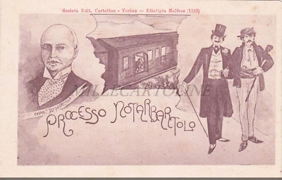 PROCESSO NOTARBARTOLO Ucciso dalla Mafia Eliotipia Molfese Torino Cartolina 1900 - Immagine 1 di 2