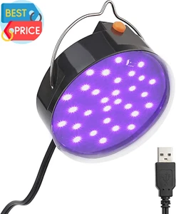 USB Led Black Light Lamp, 10W Portable UV Blacklight, Glow in the Dark for Party - Picture 1 of 12