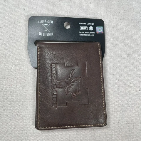 Carolina Sewn Bag & Leather Contrast Stitch Billfold ‘Missouri’ Wallet Brown New Cover