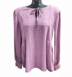 Lee Blouse Shirt Pullover Keyhole Size XL Orchid Purple Long Sleeve Top NEW - Picture 1 of 18