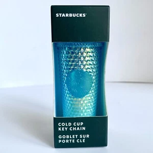 Starbucks Glacier Blue Ombre Studded Ornament Keychain 2023 Cold Cup - Picture 1 of 2