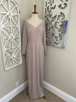 CALVIN KLEIN size 10 BUILT IN BRA OFF SHOULDER FANCY FORMAL FULL LENGTH DRESS - Image 1 of 4