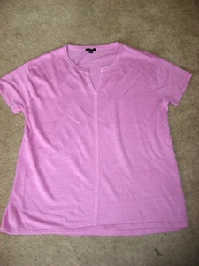 Womens TALBOTS Linen Short Sleeve Knit Top Shirt Medium Petite - Picture 1 of 1