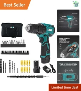 Ergonomic 12V Power Drill Kit - Versatile 3/8" Keyless Chuck & LED Light - Picture 1 of 10