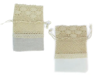 10 Stück Stoffbeutel Tombolo Spitze 10x13 cm Bonboniere Hochzeit DIY - Bild 1 von 2