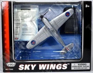 Motormax Skywings - Hurricane - RAF Fighter Silver - Diecast WW2 Aircraft Toy