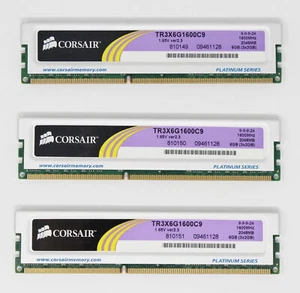 Corsair XMS3 6 GB (3x2GB) TR3X6G1600C9 PC3-12800 (DDR3-1600) RAM (#27629) - Bild 1 von 2