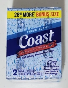 2er-Pack Coast Deodorant Seifenriegel frischer Duft 4,12 Unzen jeder Augenöffner - Bild 1 von 1