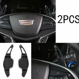 Black Aluminum Inner Steering Wheel Shift Paddles For 2016-2020 Cadillac XT5 - Picture 1 of 4