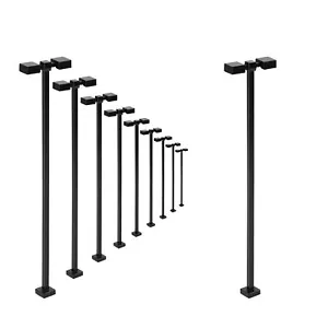 Evemodel 10pcs HO Gauge 1:87 Metal Lamp Two-heads Street Light 90cm Black Pole - Picture 1 of 7