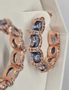 Bomb Party March Birthday Earrings ER90965 Beautiful Clarity - Rose Gold Plating - Picture 1 of 5