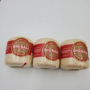 Lot Clark’s Big Ball 3 Cord Crochet Thread Beige Size 20 400 Yds Color 61 B-345 - Picture 1 of 4