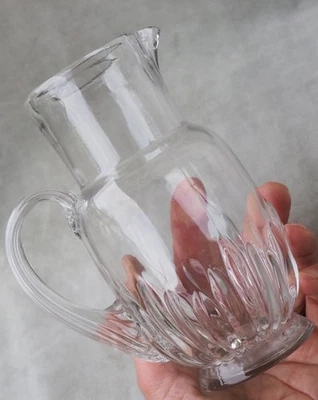 Ancien pichet à cidre normand verre soufflé 19ème antique glass pitcher - Photo 1/4