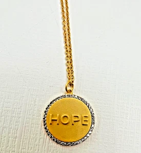 Collana Freida Rothman placcata oro 14 carati oltre 925 con ciondolo speranza - Foto 1 di 4