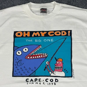 Vintage Size XL Oh My Cod Cape Cod 1998 Tee Shirt Oneita - Picture 1 of 8