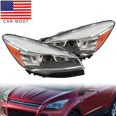 For Ford Escape 2013-2016 HID/Xenon LED DRL Projector Headlights Headlamps Pair - Image 1 of 4