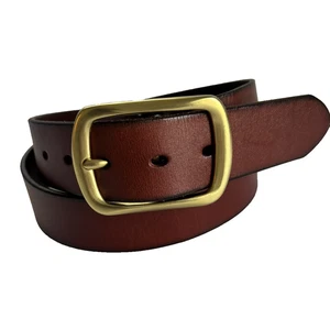 "Cinturón de cuero marrón para mujer con hebilla de latón 45""" - Imagen 1 de 6