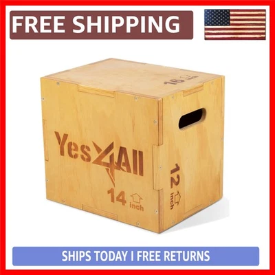 Caja Plyo Madera 3 en 1 para Gimnasio en Casa - Eleva tus Entrenamientos con 450 libras Capa... Foto 1 de 4