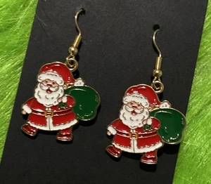 Ohrringe in Weihnachtsmannform. Unikat, Party, süß, festlich. Weihnachten, Feiertage. - Bild 1 von 6