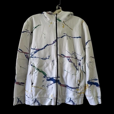 Gap Teen Full Zipper Front Graffiti Hoodie Multicolored White Size 18-20 - Image 1 of 4