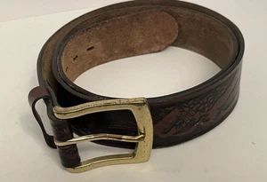 Wrangler Gürtel Bundweite 32/33 dunkelbraun Echtleder geprägt Freizeit - Bild 1 von 16