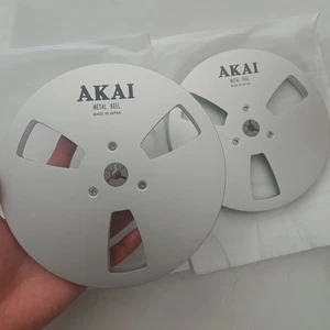 One Pair Standard Metal Aluminum 7 '' Silver Tape Reel For Akai Tape Recorder - Picture 1 of 5