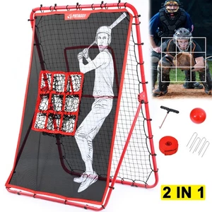 2-in-1 Baseball Wurfziel & Rebounder Netz 4 verstellbare Winkel + Schlagzone - Bild 1 von 19
