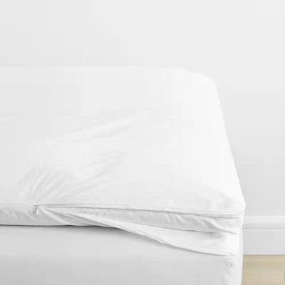 Company Cotton Percale White Cotton Queen Featherbed Cover - Image 1 of 4