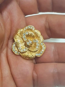 Christian Dior Brosche Pin Vergoldet mit StrassSteine - Bild 1 von 5