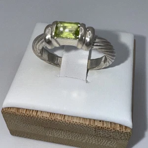 Vintage Sterling Silver 925 Peridot Ring Sz 7.25 - Picture 1 of 8