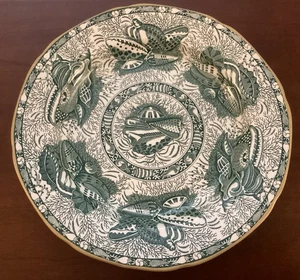 Mottahedeh Torquay Green  Salad Plate 8 1/2” Yellow Trim EC! - Picture 1 of 3