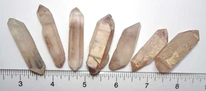 Lithium Quartz Rough - 7 Double Terminated Crystals - Brazil xt479 - Picture 1 of 10