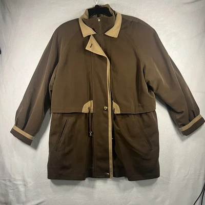 Chaqueta informal Fleet Street marrón tostado forrada con cremallera talla grande Foto 1 de 4