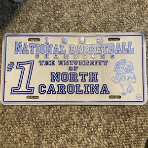 Targa North Carolina Booster 1993 etichetta automatica UNC basket NCAA Champs #1 - Foto 1 di 5