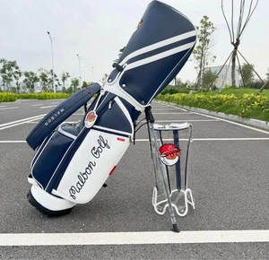 MALBON GOLF Caddy Bag Stand Type Navy Synthetic Leather / 5-way / Classic - Picture 1 of 3