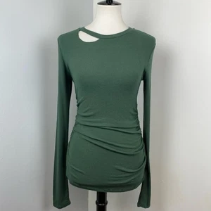 n:philanthropy Green Gavin Cutout Ruched Long-Sleeve Soft T-Shirt Large NEU  - Bild 1 von 11