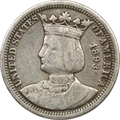 1893 Isabella Commemorative Quarter 25C, Very Fine VF, Cleaned - Image 1 of 2