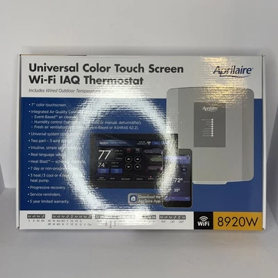Aprilaire Universal Color Touch Screen Wi-Fi IAQ 8920W Thermostat - Open Box - Image 1 of 4
