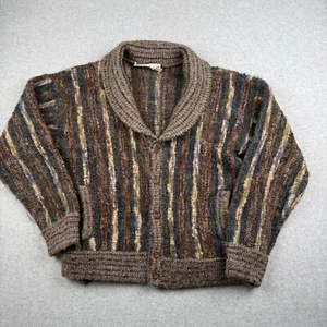 Cardigan vintage anni 80 Foleys Italia misto mohair stile Coogi taglia grande marrone - Foto 1 di 7