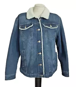 TIME AND TRU FULLY LINED MISSY MEDIUM WASH DENIM JACKET SZ M (8-10) - Picture 1 of 12