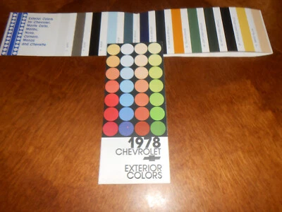 Chevrolet 1978 colores exteriores/folleto de pintura '78 Camaro Caprice Nova Malibu + Foto 1 de 2