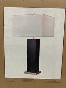 GLEN PARK BEDFORD SQUARE TEXTURED TABLE LAMP IRON BLACK FINISH NEW - Picture 1 of 3