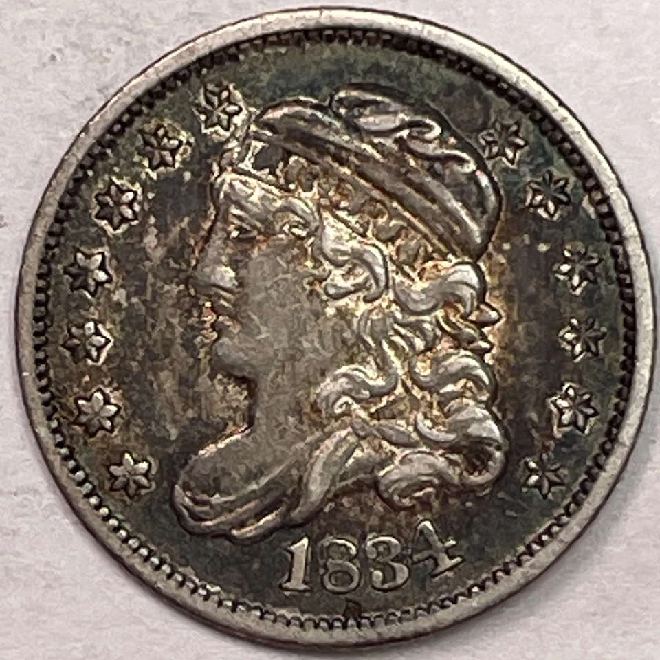 Moneda de medio centavo busto tapado 1834 LM-2 casi sin circular AU+ #16016 Foto 1 de 3