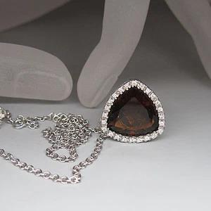 Zoccai Kette Anhänger mit Brillant und Citrin in 750/18K Weißgold - Picture 1 of 7